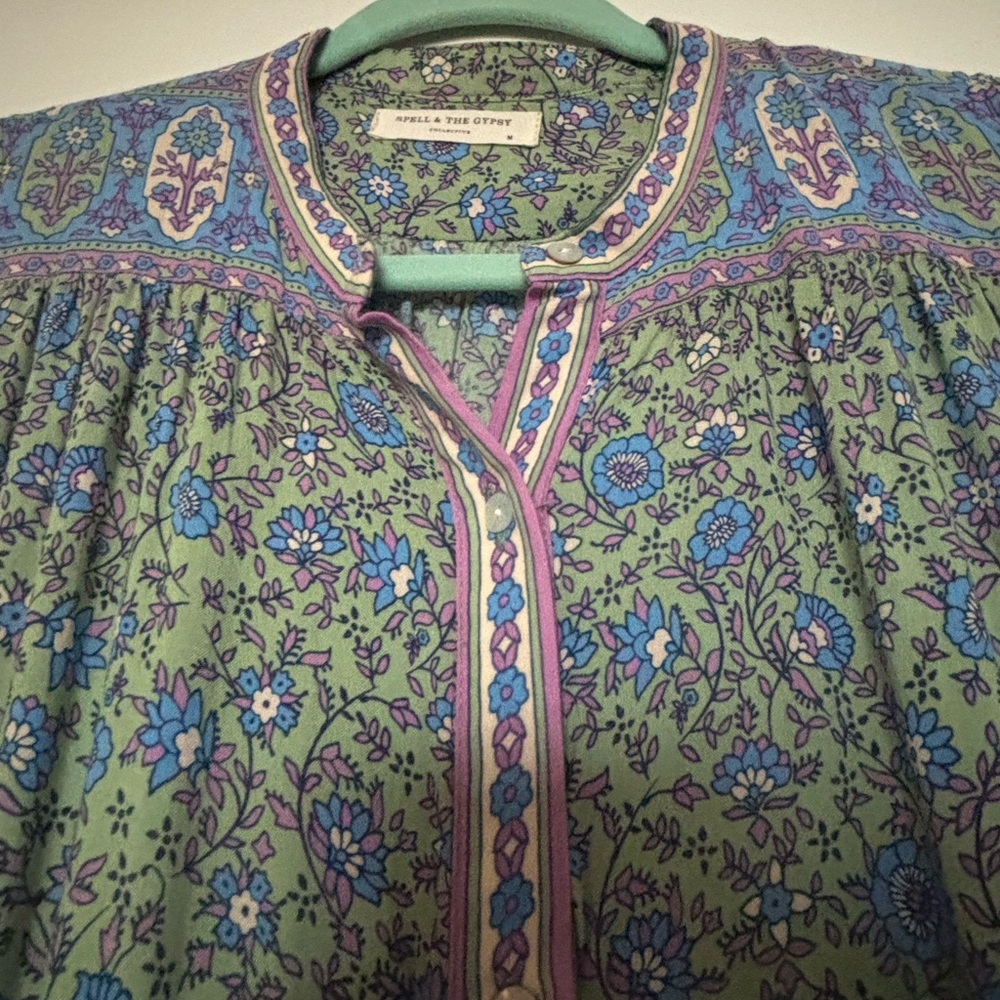 Spell Green Jasmine flutter sleeves midi - Picture 11 of 15